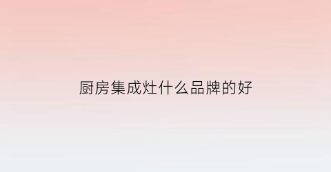 厨房集成灶什么品牌的好(厨房集成灶价格查询)