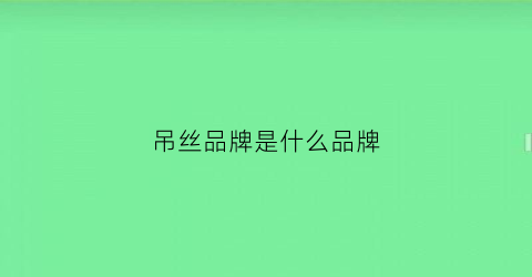 吊丝品牌是什么品牌(吊丝的作用)