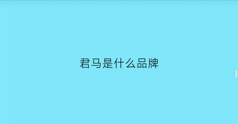 君马是什么品牌