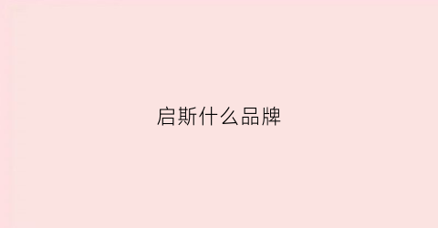 启斯什么品牌(启思什么意思)