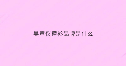 吴宣仪撞衫品牌是什么(吴宣仪t恤)