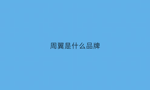 周翼是什么品牌