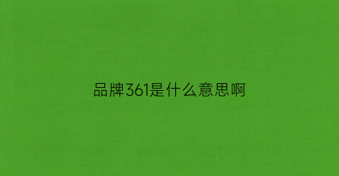 品牌361是什么意思啊(361牌子的代号图片)