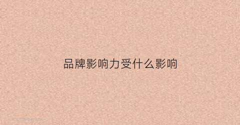 品牌影响力受什么影响(品牌影响力体现在哪些方面)
