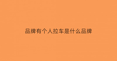 品牌有个人拉车是什么品牌(人拉车是什么牌子)
