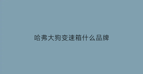 哈弗大狗变速箱什么品牌(哈弗大狗的8at变速箱)