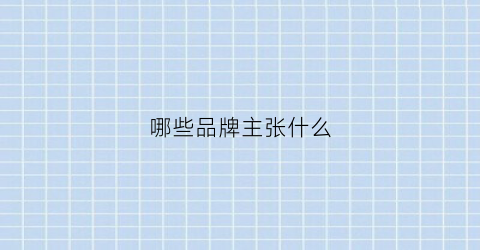 哪些品牌主张什么(独特的品牌主张)