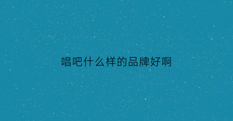 唱吧什么样的品牌好啊(唱吧哪个音效最好)