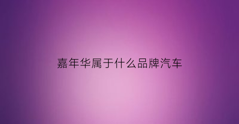 嘉年华属于什么品牌汽车(嘉年华是牌子吗)