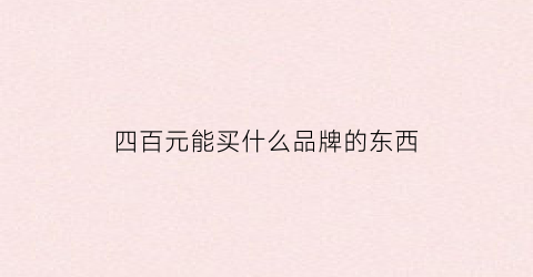 四百元能买什么品牌的东西(四百多块钱的)