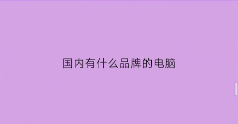 国内有什么品牌的电脑(中国有什么牌子的电脑)