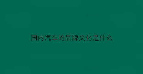 国内汽车的品牌文化是什么(汽车品牌文化的体现方式)