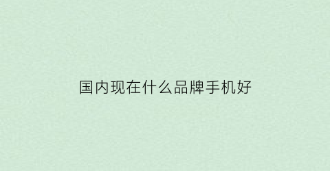 国内现在什么品牌手机好(现在国内什么牌子手机好)