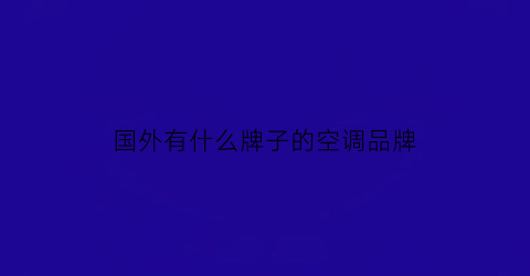 国外有什么牌子的空调品牌(国外空调什么牌子好)