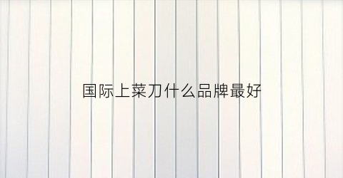 国际上菜刀什么品牌最好(世界顶级菜刀品牌排行)