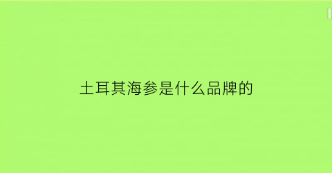 土耳其海参是什么品牌的(土耳其海参是哪里产的)