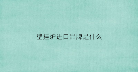 壁挂炉进口品牌是什么(壁挂炉进口品牌有哪些)