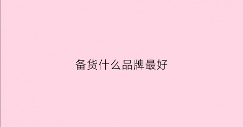 备货什么品牌最好(备货平台)