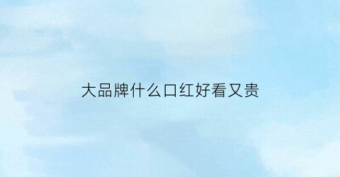 大品牌什么口红好看又贵(什么大牌口红好用颜色又好看)
