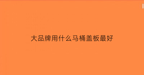 大品牌用什么马桶盖板最好(大品牌用什么马桶盖板最好呢)