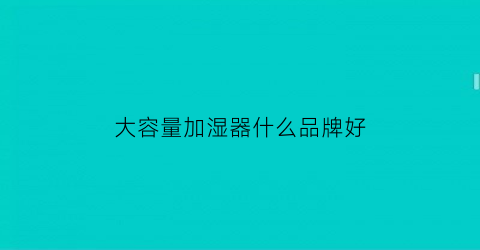 大容量加湿器什么品牌好(大型加湿器品牌排行榜)