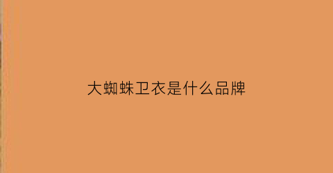 大蜘蛛卫衣是什么品牌(大蜘蛛sv)