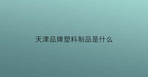 天津品牌塑料制品是什么(天津品牌塑料制品是什么公司)