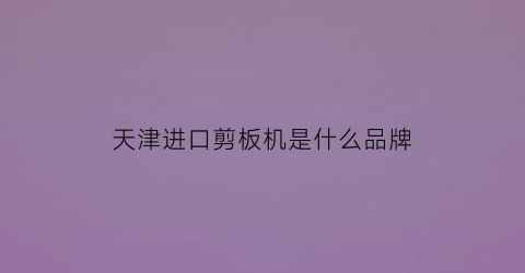 天津进口剪板机是什么品牌