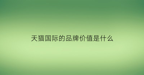 天猫国际的品牌价值是什么(天猫国际的标志)