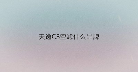 天逸C5空滤什么品牌(天逸c5空调滤芯在什么地方)