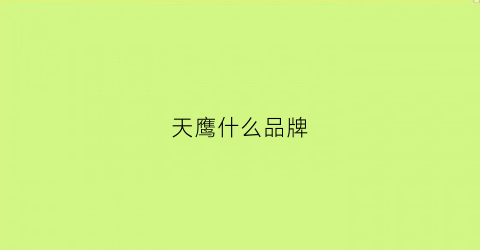 天鹰什么品牌(天鹰bws)