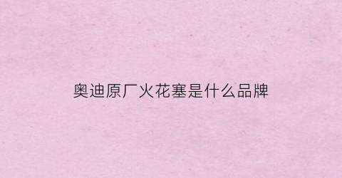 奥迪原厂火花塞是什么品牌(奥迪火花塞是什么材质的)