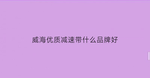 威海优质减速带什么品牌好(威海减速机经销商)