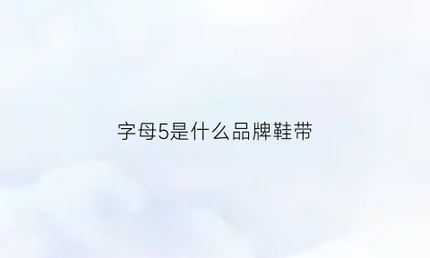 字母5是什么品牌鞋带