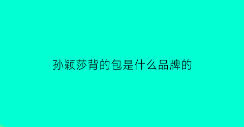 孙颖莎背的包是什么品牌的(孙颖莎同款背包)