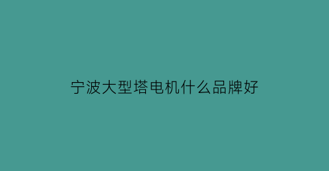 宁波大型塔电机什么品牌好(宁波塔吊倒塌原因)