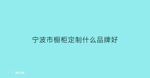 宁波市橱柜定制什么品牌好