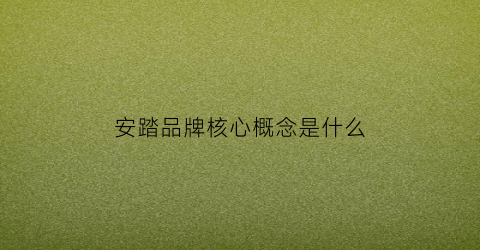 安踏品牌核心概念是什么(安踏的品牌核心价值)