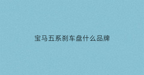 宝马五系刹车盘什么品牌(宝马5系刹车片什么品牌)