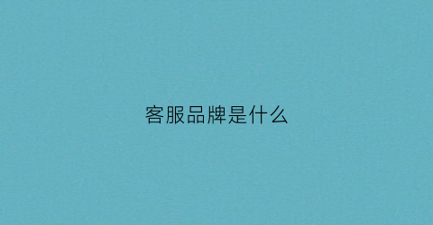 客服品牌是什么(客服品牌名称)