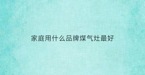 家庭用什么品牌煤气灶最好(家庭用哪款燃气灶比较好)