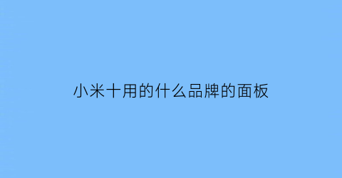 小米十用的什么品牌的面板(小米十用的什么品牌的面板型号)