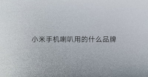 小米手机喇叭用的什么品牌(小米手机喇叭音质不好怎么办)