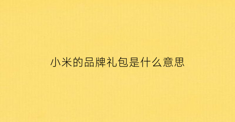 小米的品牌礼包是什么意思(小米品牌包装与形象设计)