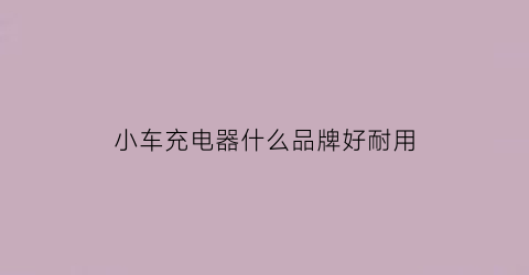 小车充电器什么品牌好耐用(家用小车充电器)
