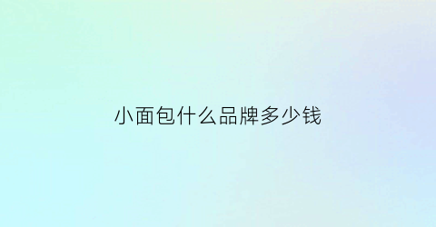 小面包什么品牌多少钱(小面包款式)