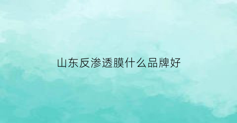 山东反渗透膜什么品牌好(济南反渗透设备)