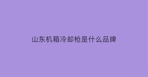 山东机箱冷却枪是什么品牌(机枪冷却液)