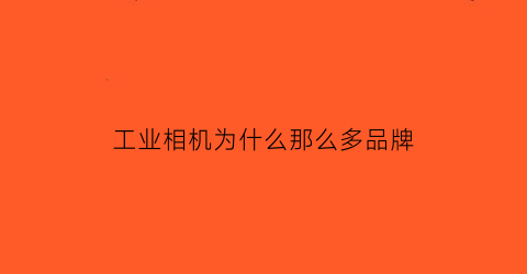 工业相机为什么那么多品牌(工业相机为什么这么贵)