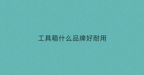 工具箱什么品牌好耐用(工具箱什么牌子好性价比高)